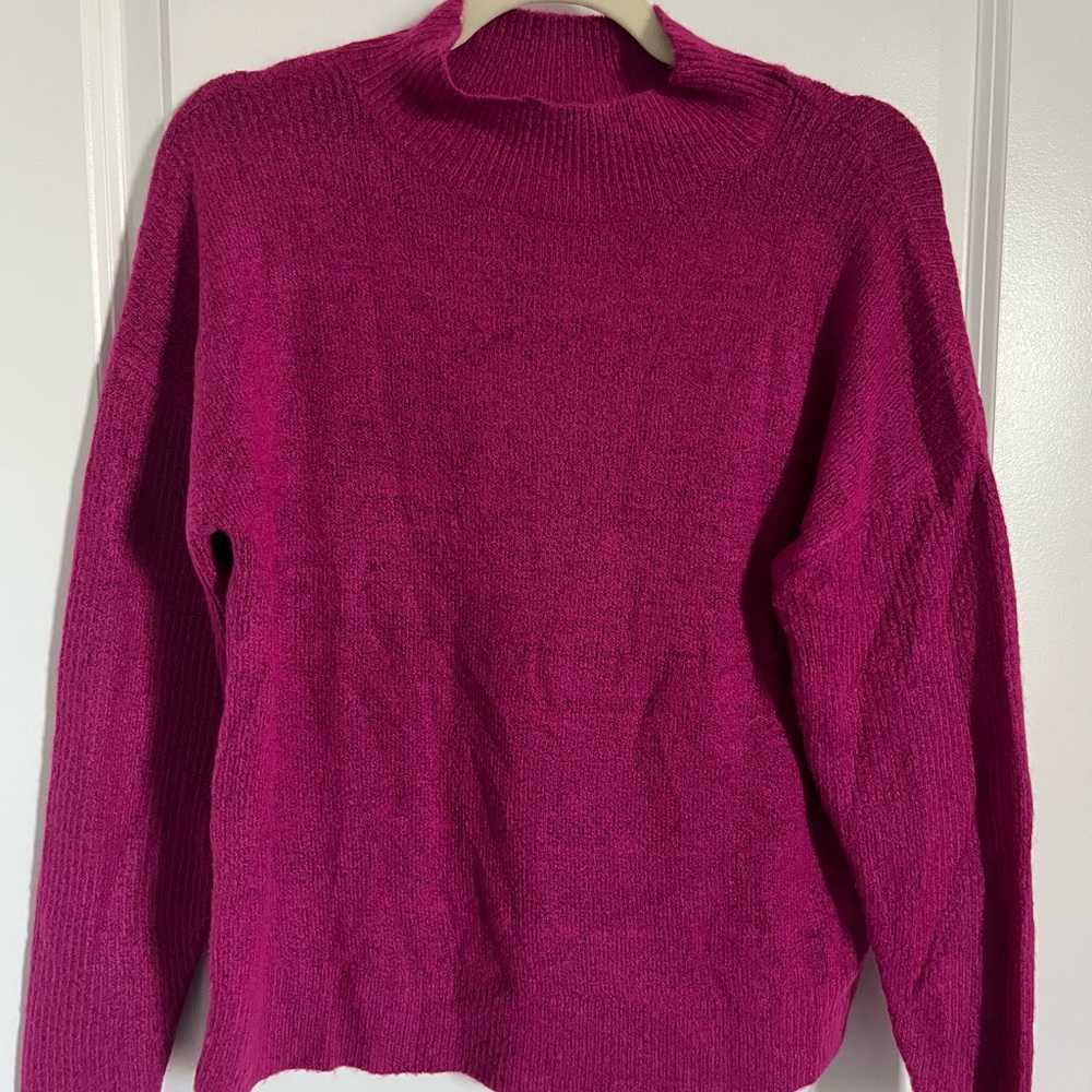 Women's Time and Tru Pink Mock Neck Sweater